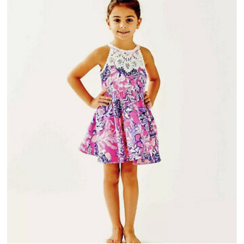 Floral Pink and Purple Kids Dress